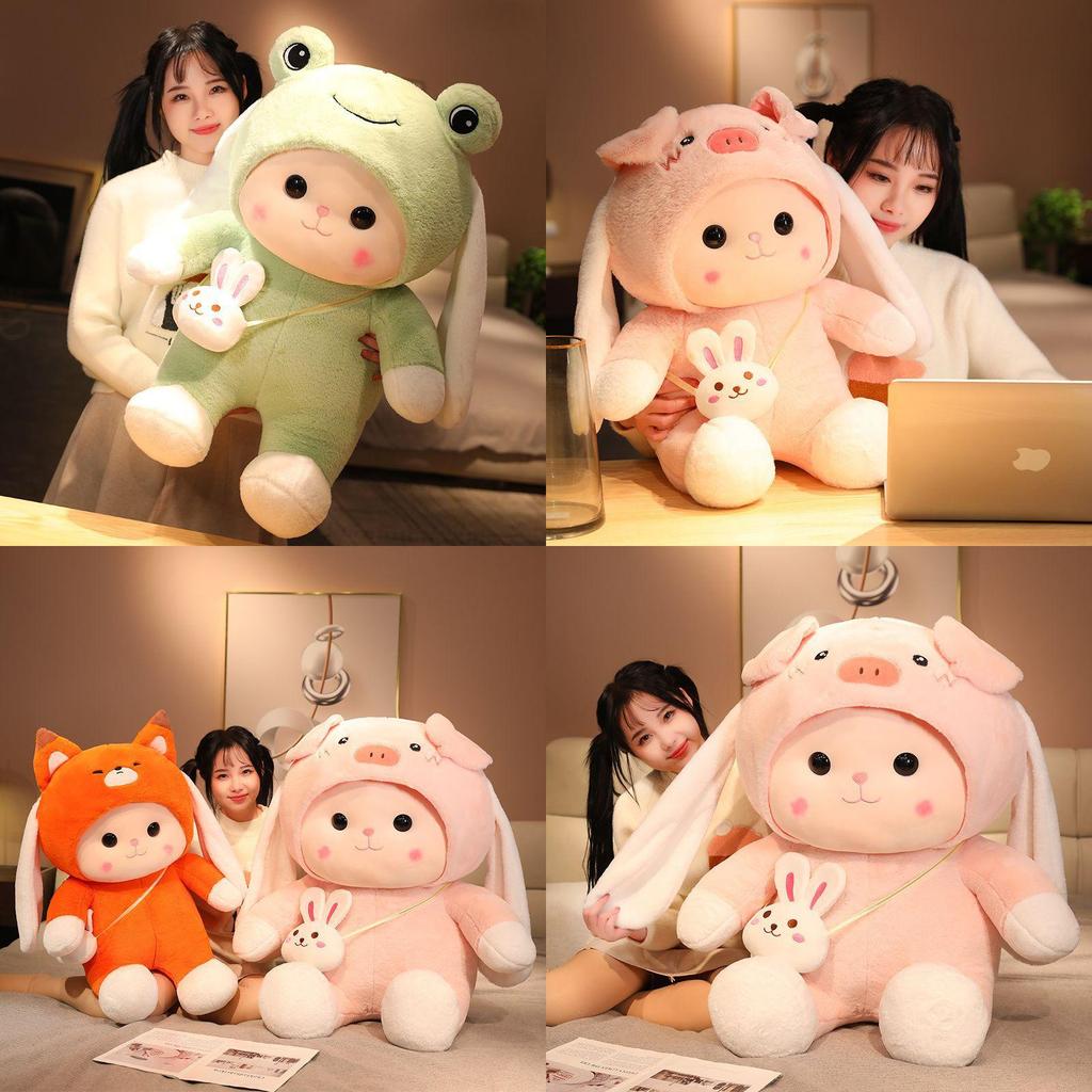 Очаровательная плюшевая кукла-кролик, мягкая набивная игрушка для девочек, идеально подходит для сна, подарки