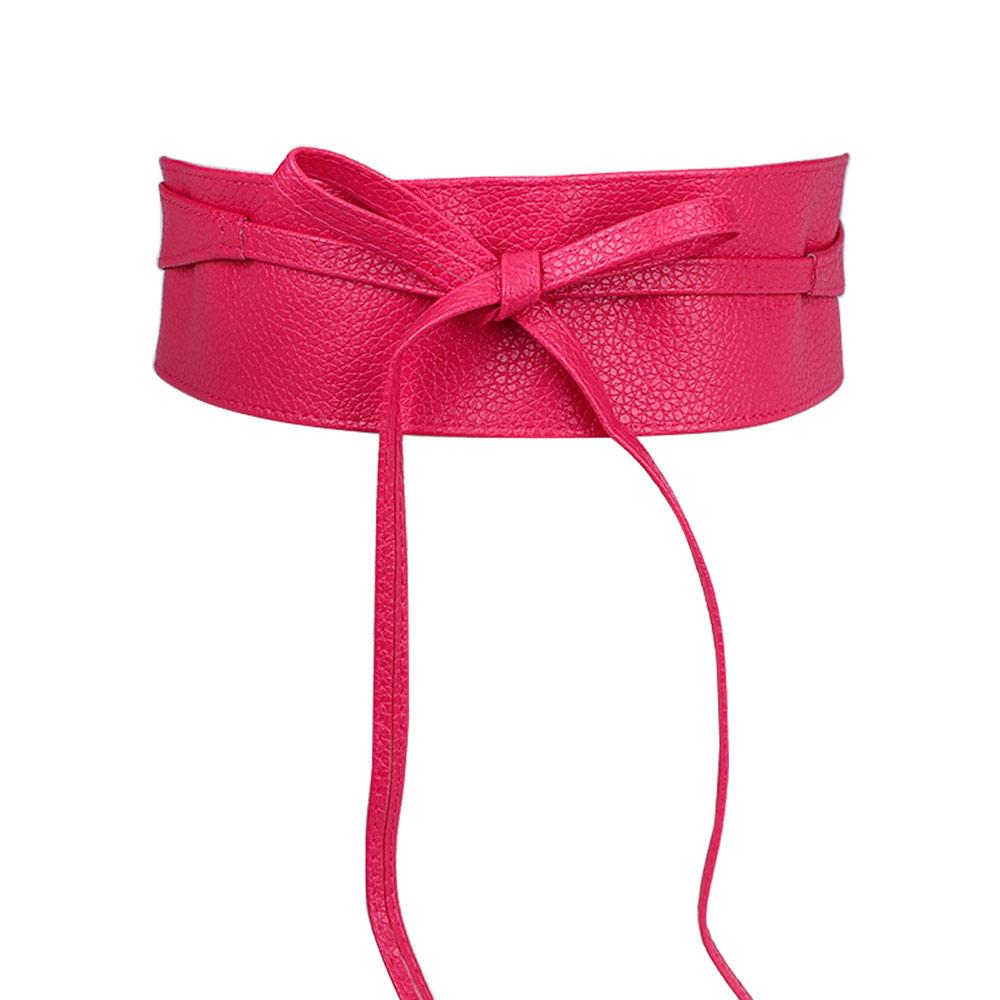 Soft Leather Ladies Girls Belt Elegant Bow Belt Wide Self Tie Wrap Around Waist Band Dress Belt