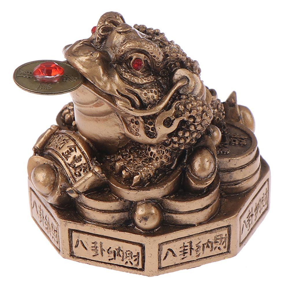Gifts Golden Bring Luck Wealth Toad Statue Chinese Golden Frog Desktop Decoration Feng Shui Toad