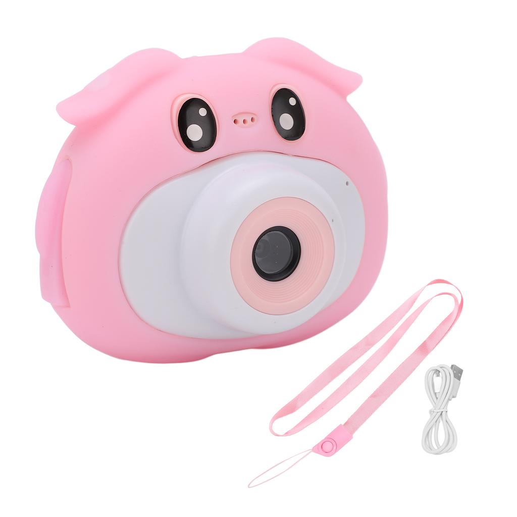 Kids Cartoon Digital Camera Children Mini Video Camera for Girls Boys Picnic CampingPink