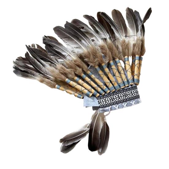 Головной убор из искусственного пера Yousheng в индейском стиле высотой 40 см, головной убор для фотосъемки, фестивалей, косплея, карнавального костюма, аксессуара