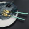 Портативный набор столовых приборов для еды, столовый нож из нержавеющей стали 304, ложка, вилка, обеденный набор, набор посуды из зеленого золота