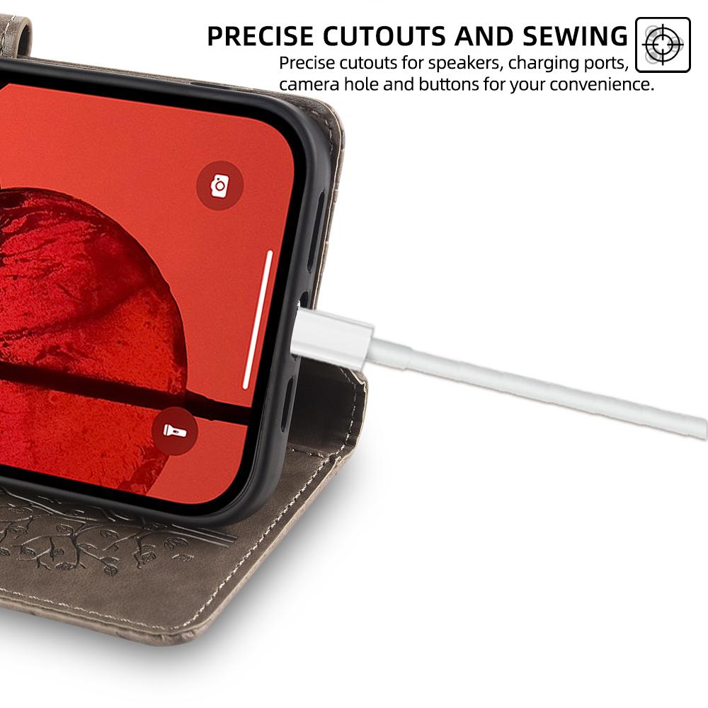 For Honor Play 50 Plus 5G/Play 8T 5G/X7b 4G/90 Smart Case Imprinted Deer Tree Pattern Leather Phone Wallet Cover