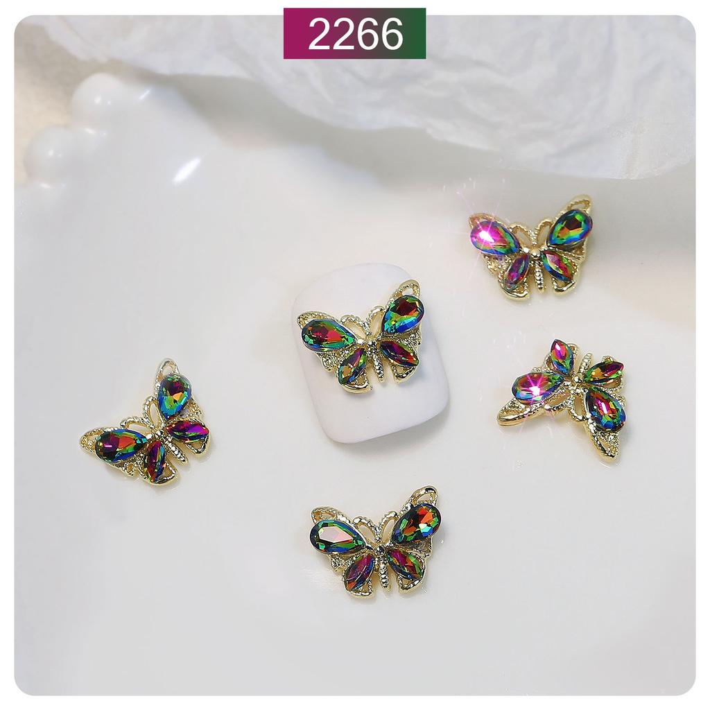 Nail Art Accessories Dream Crystal Butterfly Zircon Super Flash Three-Dimensional Alloy Nail Butterfly Accessories