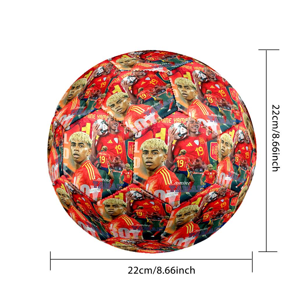 Lamine Yamal 19 Barcelona Players Celebration Size 5 Soccer Ball Machine-Stitched Indoor/Outdoor Training and Matches Sports Enthusiast Gifts