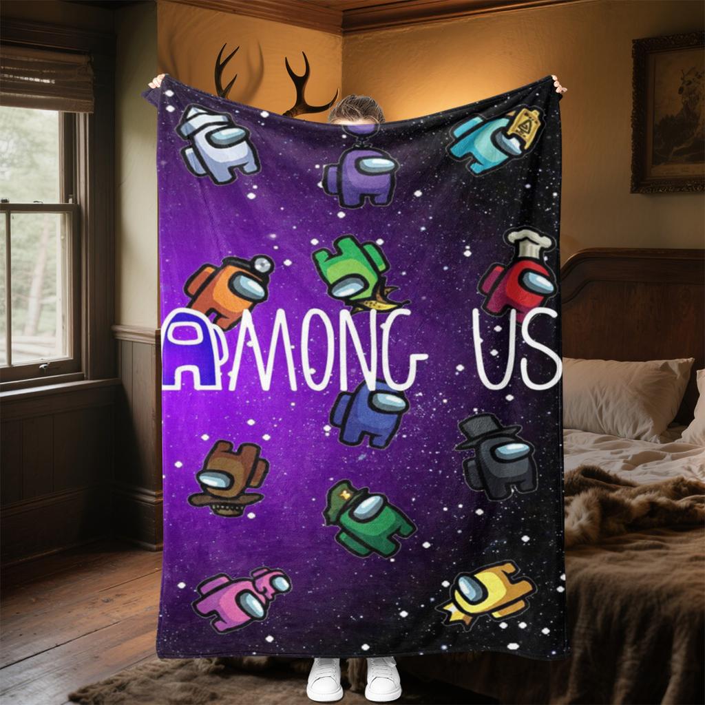 Among Characters Plush Blanket Soft Comfortable All Seasons Perfect Gift Couch Office Nap Outdoor Travel Blanket