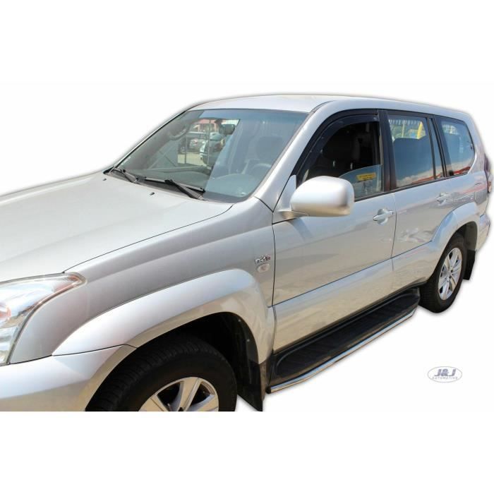 Déflecteurs d'air - J&amp;J AUTOMOTIVE - Toyota Land Cruiser J120 - Fumé - Installation facile - Acrylique renforcé