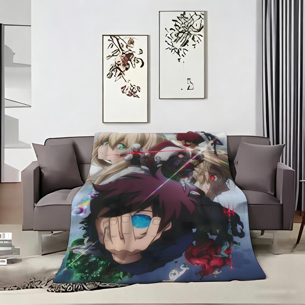 Supernatural Action Anime K-Kekkai Sensen Throw Lightweight 240g Flannel Blanket Soft Skin-friendly for Summer Cooling
