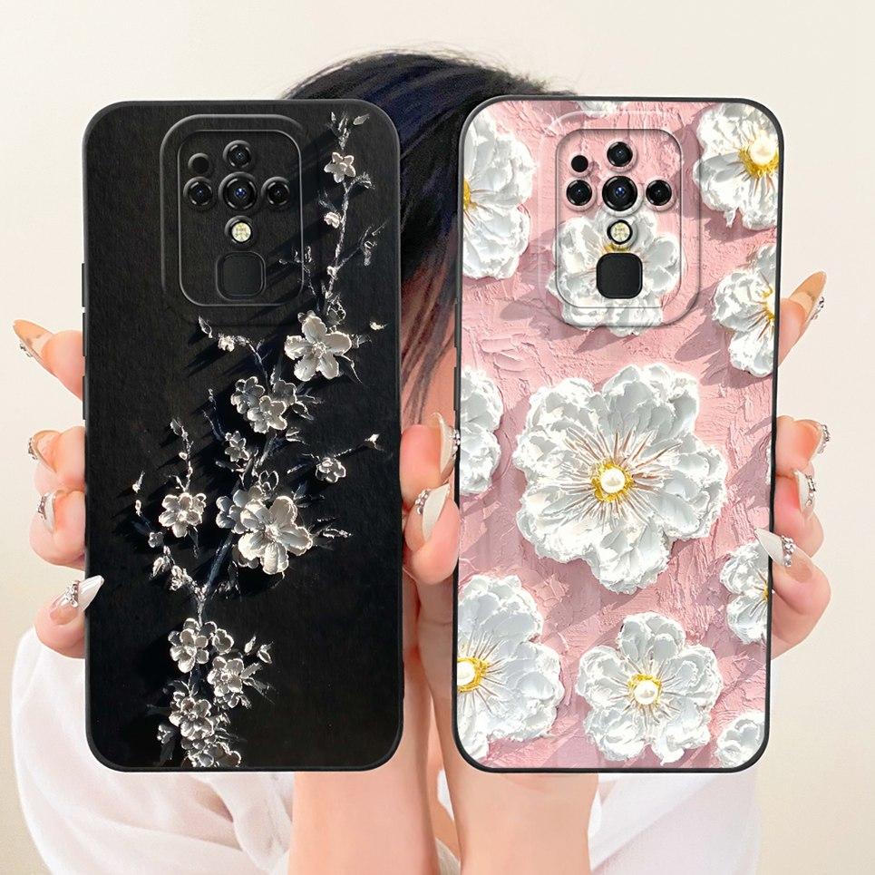 For Tecno Camon 16 CE7 16 Pro 16 Premier CE9 Phone Case Bow Pattern Flower Butterfly Girly Back Cover Silicone Soft Casing