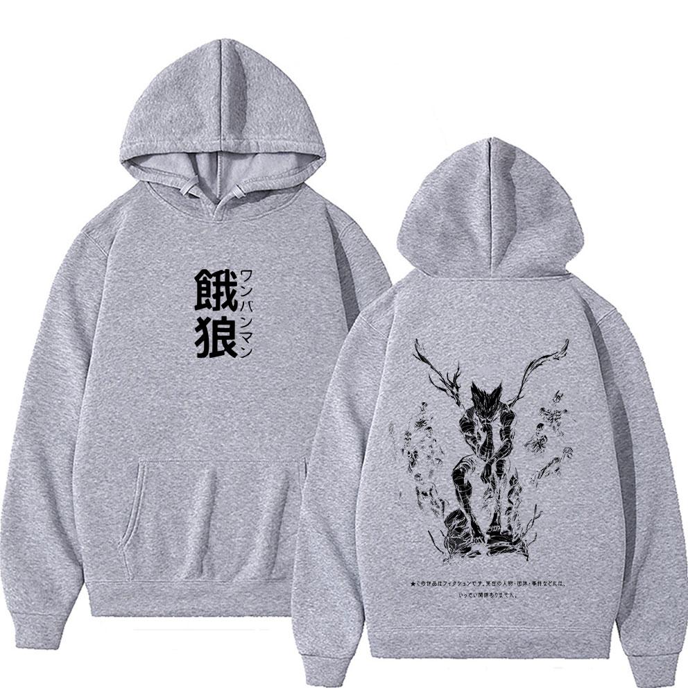 Japanese Anime One Punch Man Garou Print Hoodie Unisex Fashion Oversized Hooded Sweatshirt Male Casual Fleece Cotton Pullover