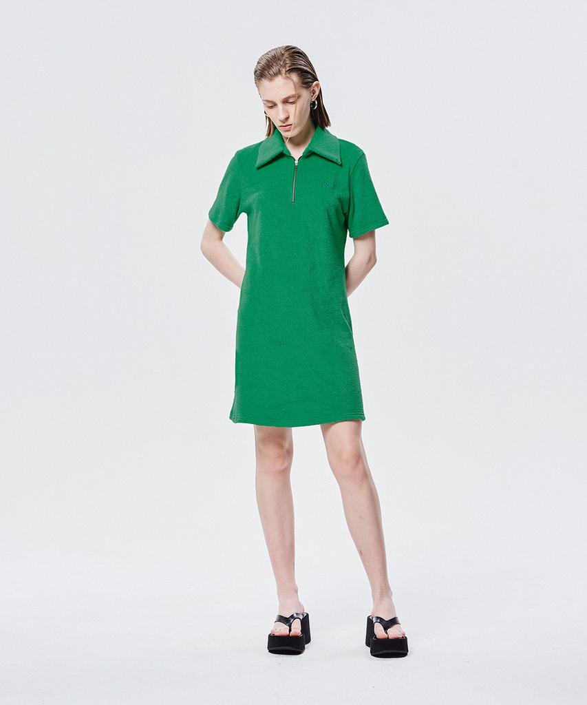 Le Sonnet Terry Zip-Up Dress Green