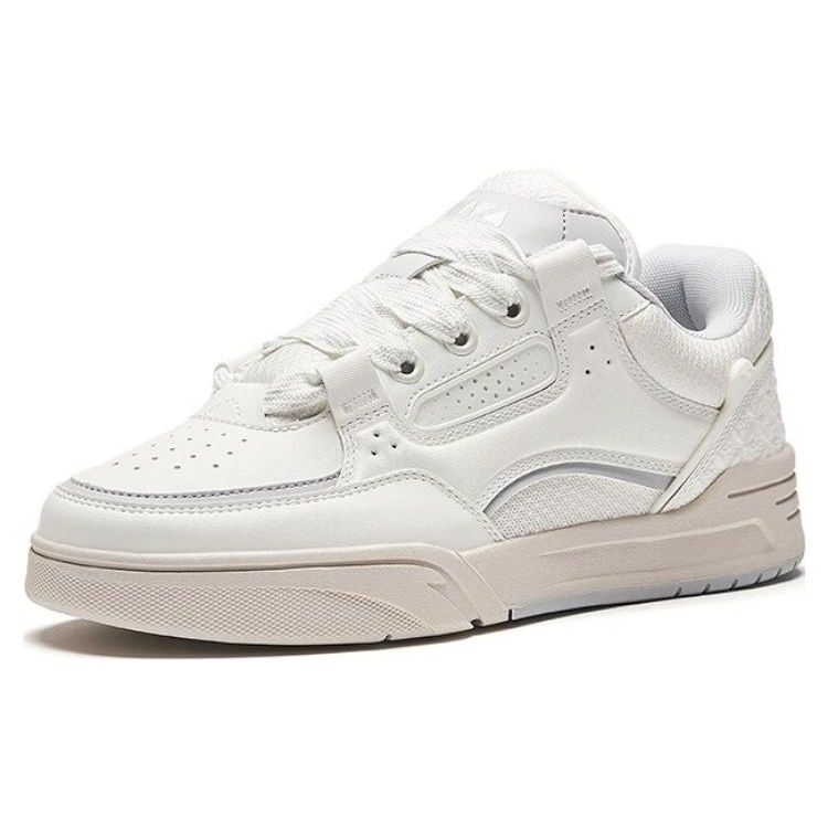 Anta Aojie Non-Slip Wear-Resistant Low-Top Skate Shoes Men Sneakers White Gray 912348040-2