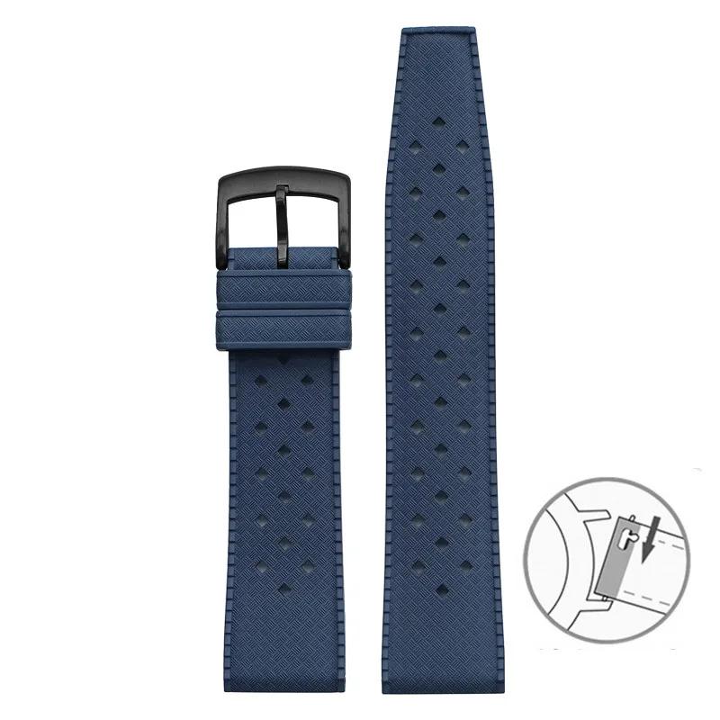 Watchband 20mm 22mm Diving Sport Watch Band for Seiko Omega Seamaster 300 Longines FKM Fluoro Rubber Strap Bracelet for Blancpain X Swatch