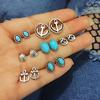 New Simple Earrings Fashion Turquoise Multi-Element Anchor 7 Pairs Combination Set Earrings