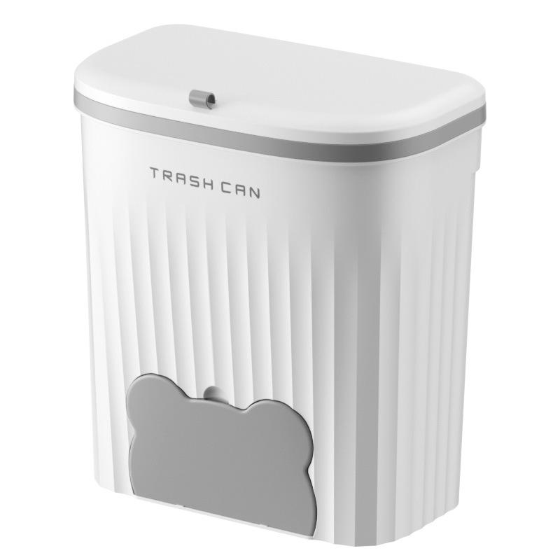 Kitchen Wastebasket Wall Mounted Trash Can With Lid Bathroom Trash Bin Garbage Can For Cabinet Under Sink Compost Bin