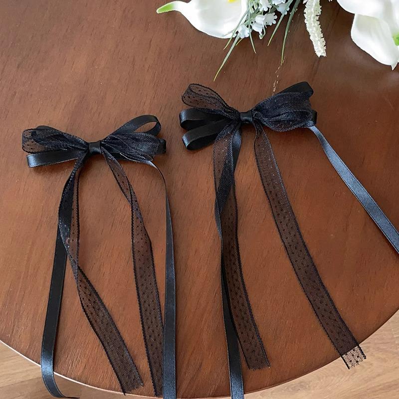 Bowknot Lace XL Duckbill Clip for Women's Double Ponytail | Girly Hair Accessory