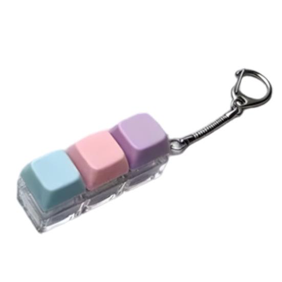 2/3/4/9-Keys Keyboard Fidget Toy, Stress Relief Push Button Finger Clicker Toy, LED Light-up Mechanical Keyboard Fidget Keychain