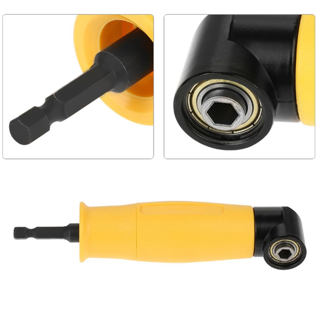 1PC Hexagonal Handle 90 Degree Right Angle Screwdriver Corner Tool Yellow Extended Connecting Rod Electric Tool Accessory