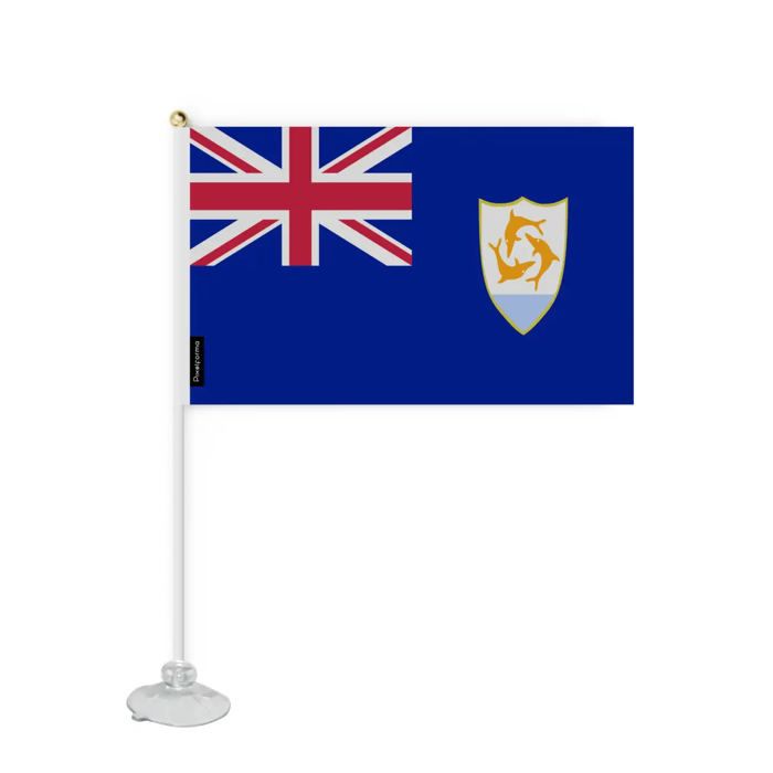 Drapeau - Anguilla - Mini - 14 X 21 Cm - Polyester - Ventouse Incluse - Recto/verso