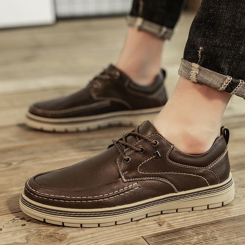 МодаНовые мужские туфли из натуральной кожи Трендовые удобные лоферы Мужская обувь Дизайн Британские повседневные туфли-лодочки Мужские кроссовки Мокасины