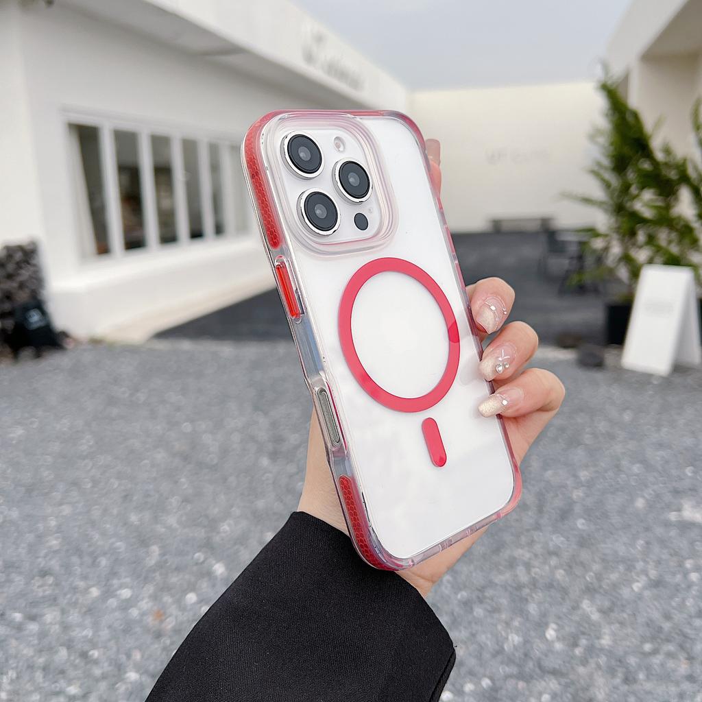 For iPhone 16 Pro Max Case Compatible with MagSafe Clear TPU Acrylic Phone Back Cover