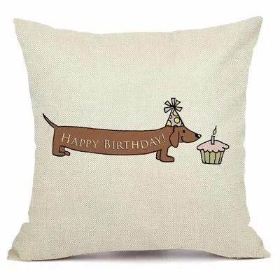 Christmas Sausage Style Cushion Cover Christmas Dog Christmas Home Decorative Pillow Cover Merry Gift 45X45Cm