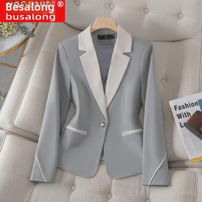 Busalong Women's Long-Sleeve Professional Suit Jacket 8302