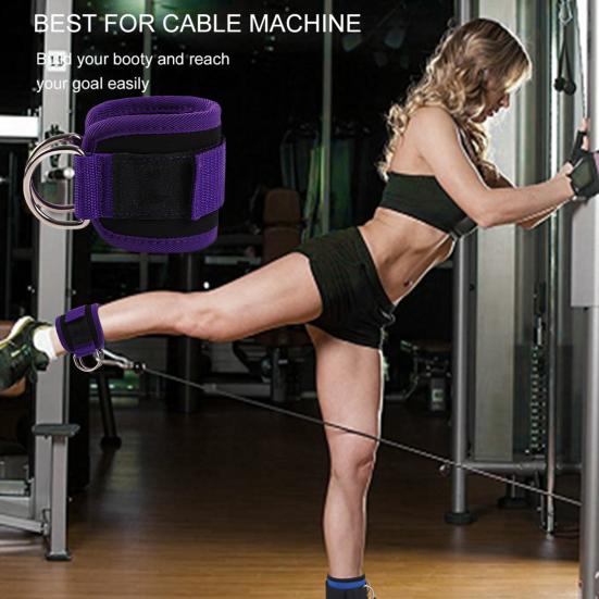 2 шт. манжеты для фитнеса на щиколотке с D-образным кольцом, регулируемые для мужчин и женщин, упражнения на бедра, силовые тренировки, эспандер, аксессуары, ремни на щиколотке, тренировки в домашнем спортзале