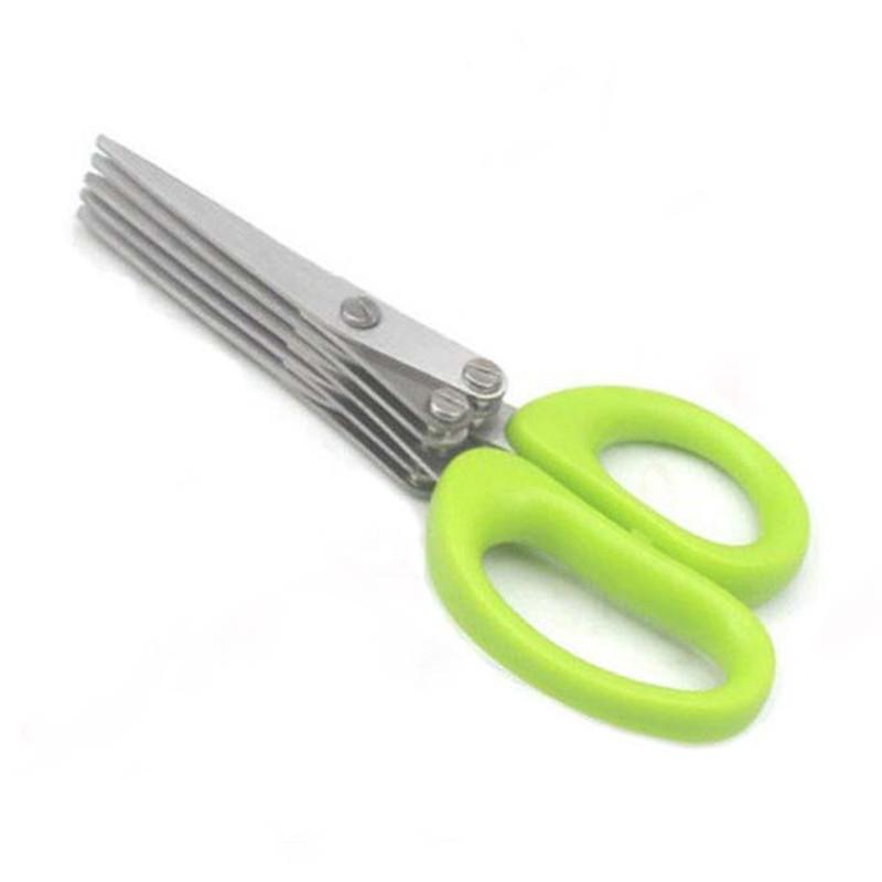 Muti-Layers Kitchen Scissors Stainless Steel Vegetable Cutter Scallion Herb Pepper Spices Cut Cooking Tools Kitchen Accessories