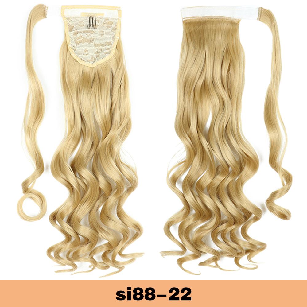 MISSQUEEN Synthetic Wrap Around Ponytail Extension Long Wavy Clip In Ponytail Wig For Elegant Women Daily Cosplay Party Use