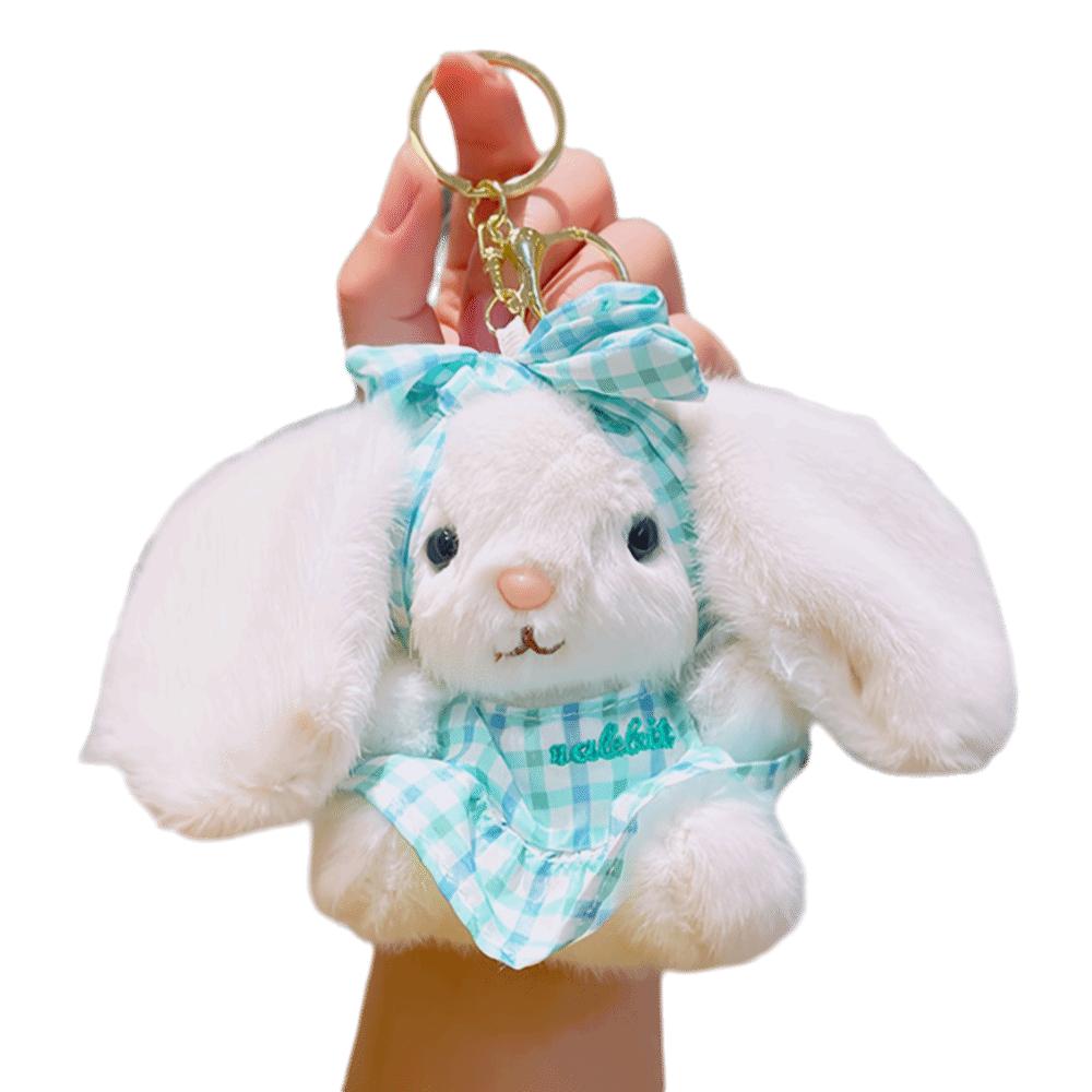 Bow Easter Stuffed Bunny Keychain Creative Rabbit Pendant Bag Charm Plush Toy Key Ring Companion