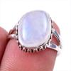 Natural Rainbow Moonstone Gemstone 925 Solid Sterling Silver Ring Size 6 P7c92