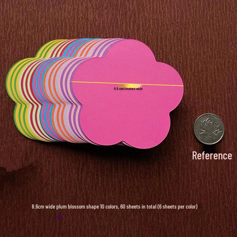 Плотный цветной картон: Формы Сердце, Звезда, Цветущая слива и Круглые формы для детского оригами и поделок