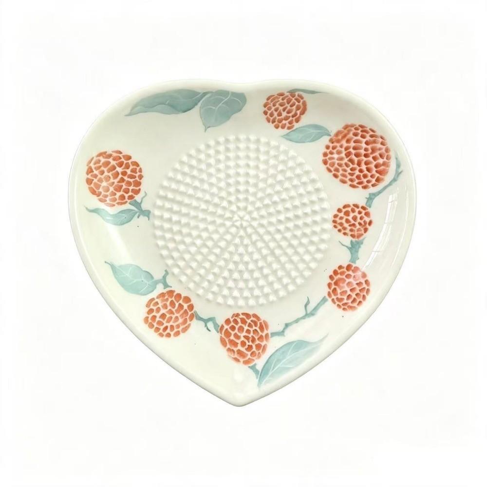 Manual Ceramic Ginger Grater Heart Shaped Grinding Tool Efficient Ginger Masher Baby Food