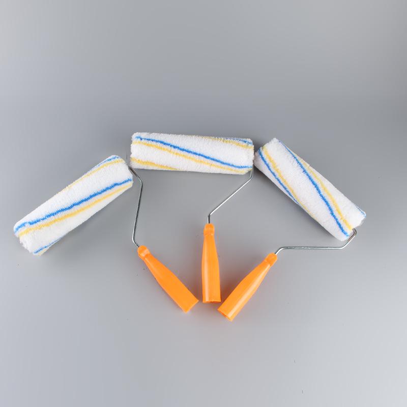 9-дюймовая желто-синяя угловая роликовая щетка с длинным ворсом — идеально подходит для ремонта дома, химического волокна, не пропускает пятна.