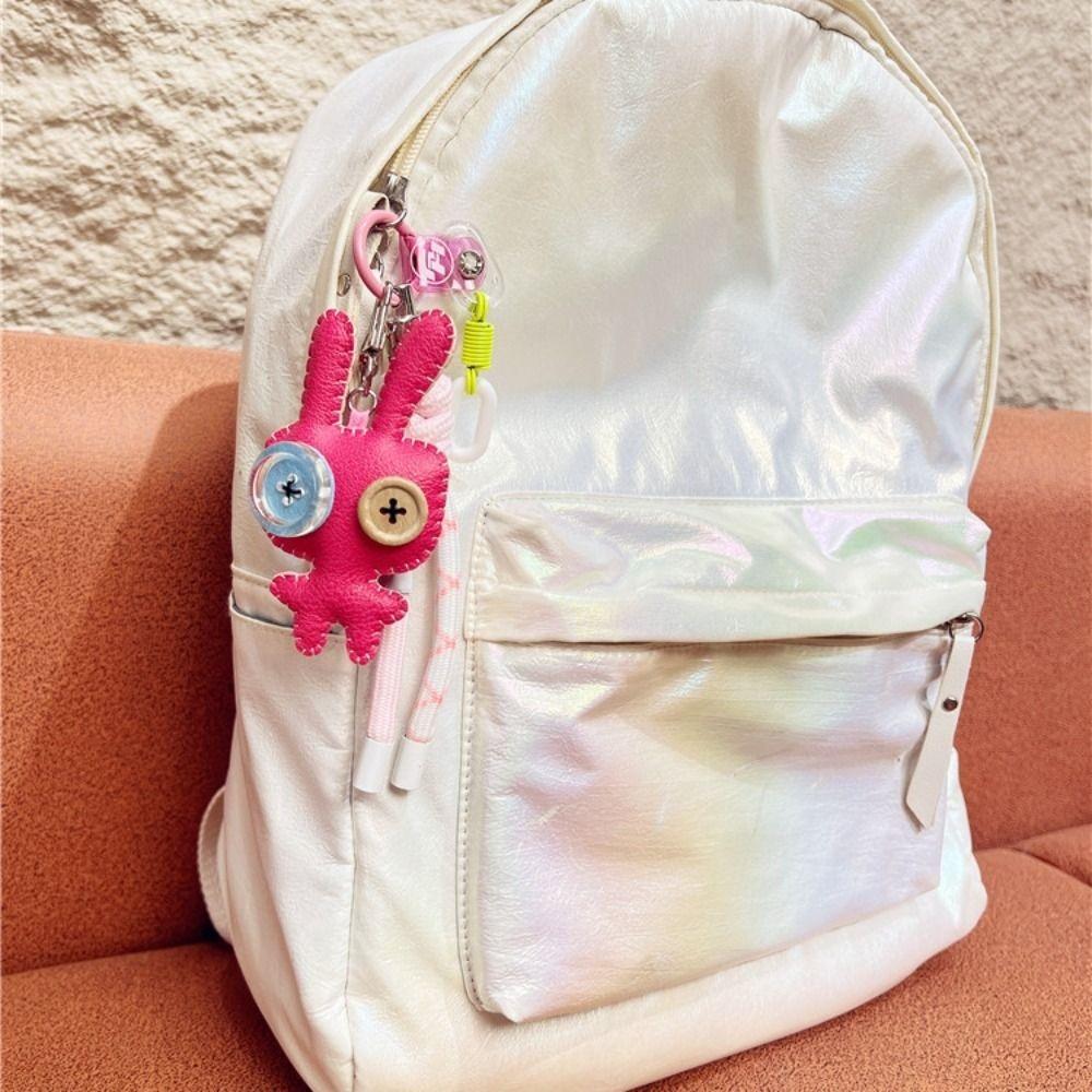PU Cartoon Keychain Button Eye Dolls Pendant Creative Bag Accessories Bag/key Decor