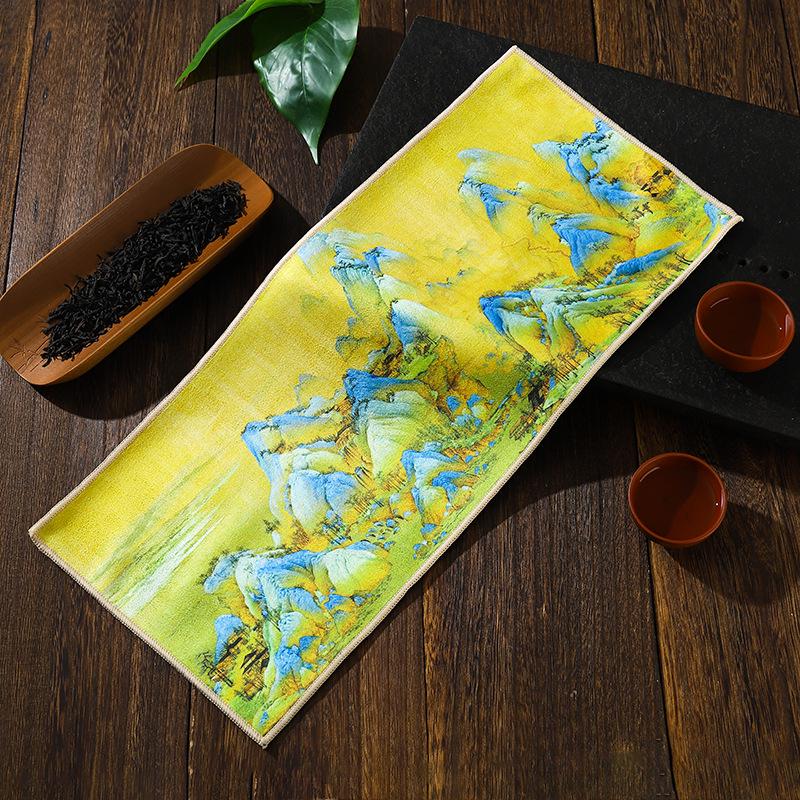 Suede Flannel Lint-Free Absorbent Tea Towel - Ancient Style, High-Grade, Multi-functional Design