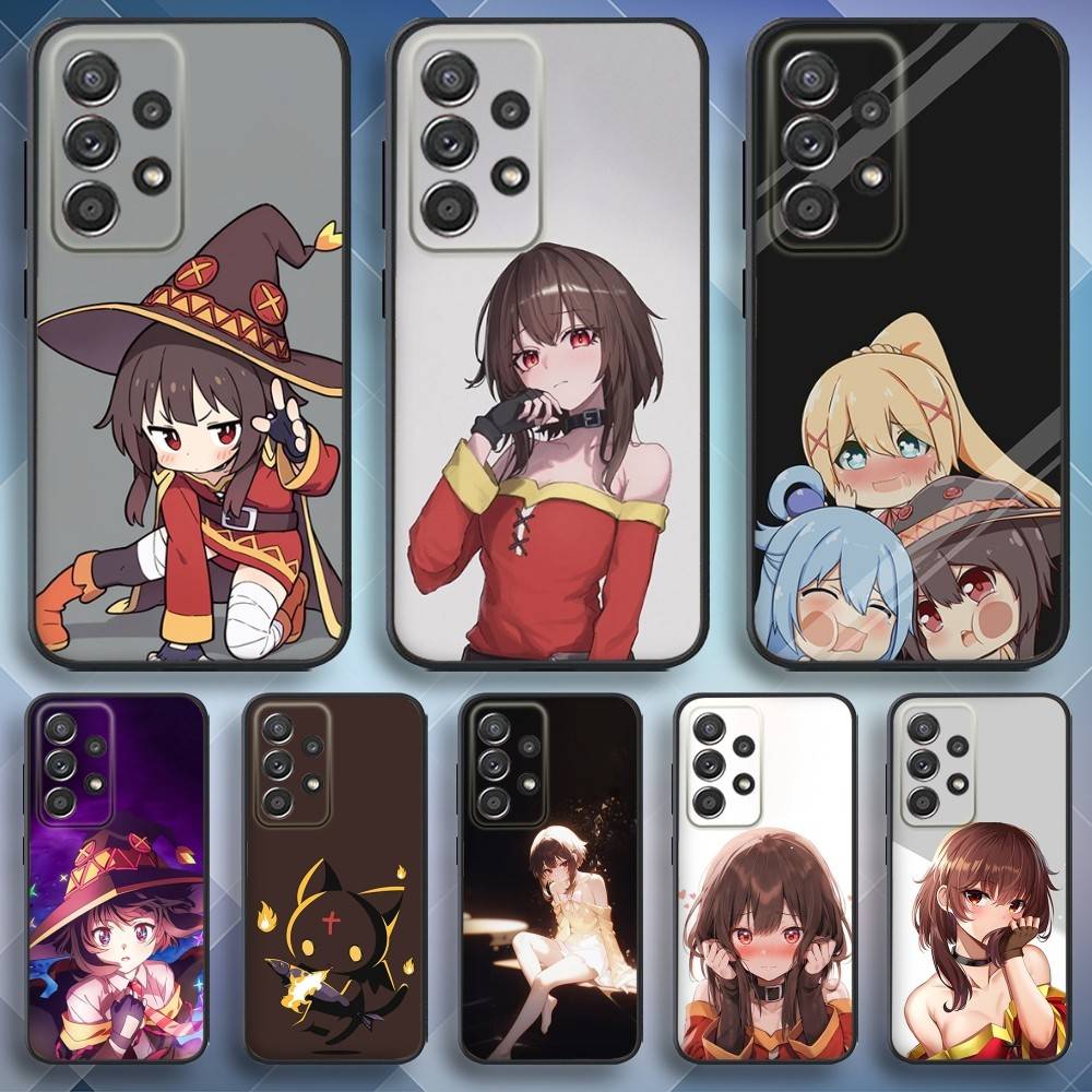 Чехол для телефона Megumin Anime K-KonoSuba Для Samsung S25, S24, S21, S22, S23, S30, Ultra, S20, Plus, Fe, Lite, Note, 10, 9, 5G Черный