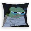 Sad P-Pepe The Frog Pillow Case Anti-Dustmite Pillowcase Invisible Zipper Silky Short Plush Sofa Cushion Cover