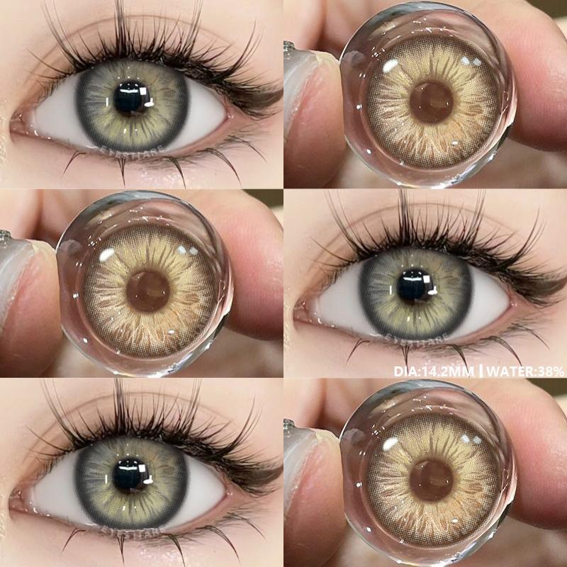 1 пара голубых контактных линз для глаз с коричневыми линзами, натуральные зеленые контактные линзы для глаз с мягкими зрачками, высококачественные линзы
