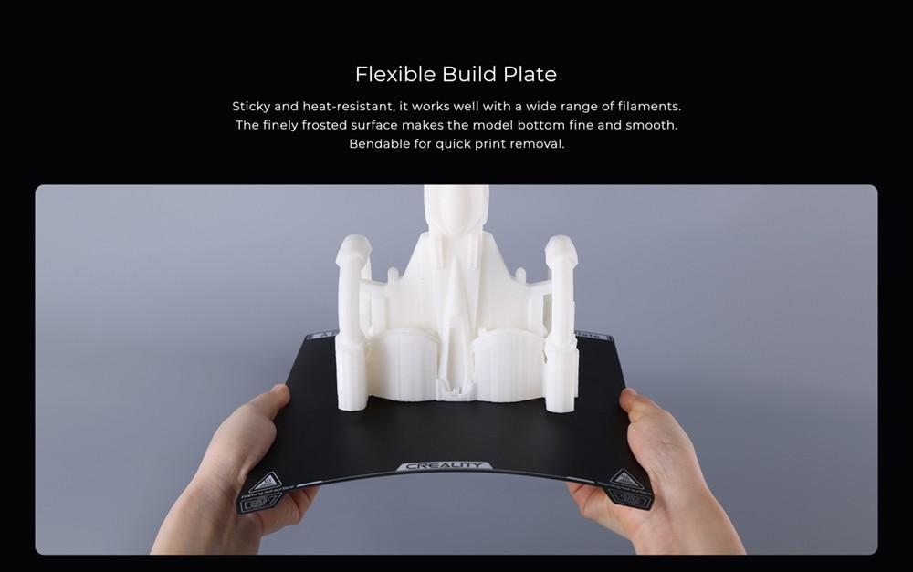 3D-принтер Creality K1, автоматическое выравнивание, максимальный расход 32 мм³/с, максимальная скорость 600 мм/с, ускорение 20000 мм/с², цельная рама