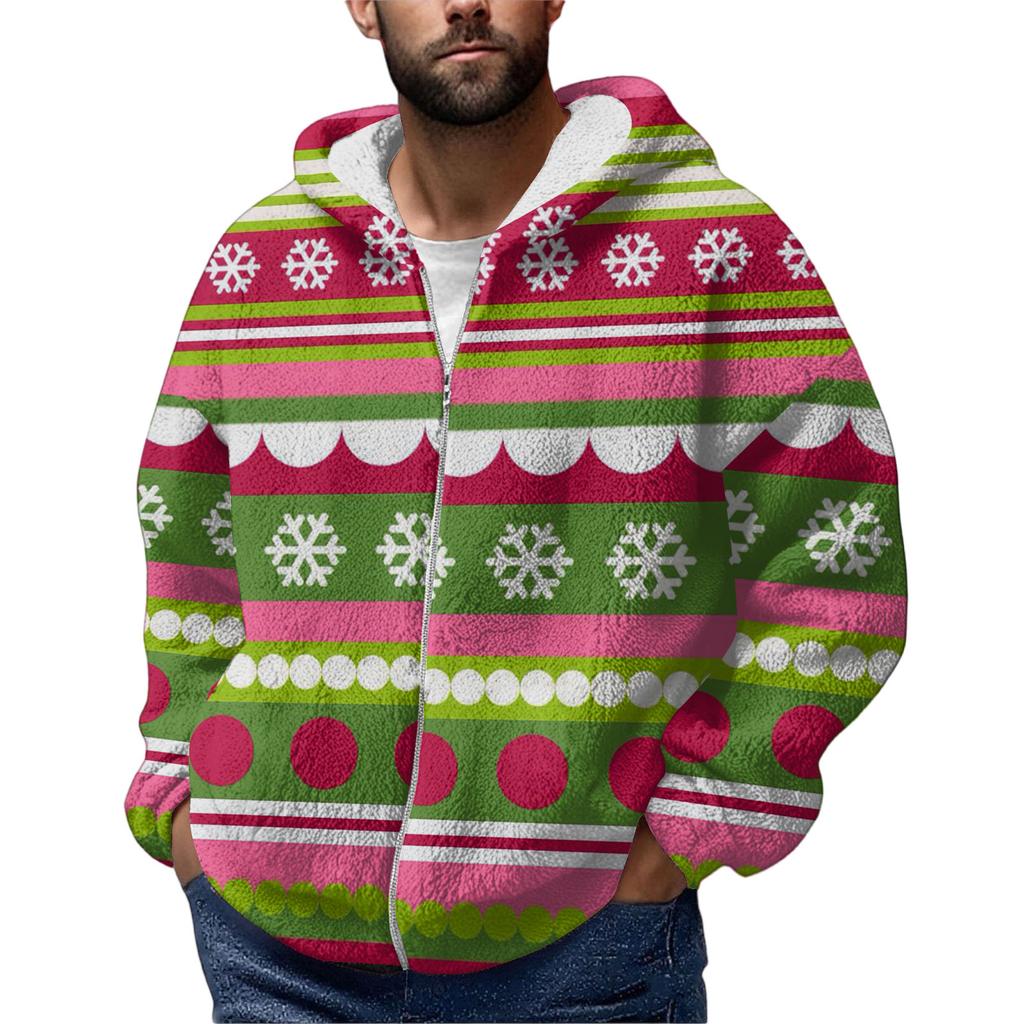 Мужская зимняя флисовая толстовка с капюшоном на молнии с накладным карманом, повседневная куртка