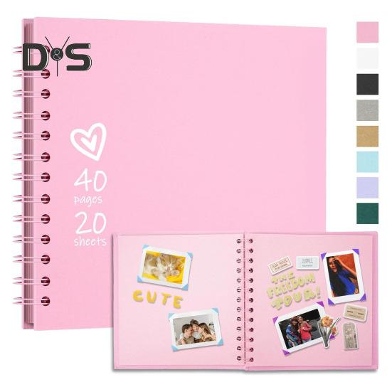 7-дюймовый альбом для вырезок, фотоальбом, 40 страниц, двухпроволочный переплет, сделай сам, твердая обложка, спираль, свадебное путешествие, детский душ, детская семейная юбилейная фотография