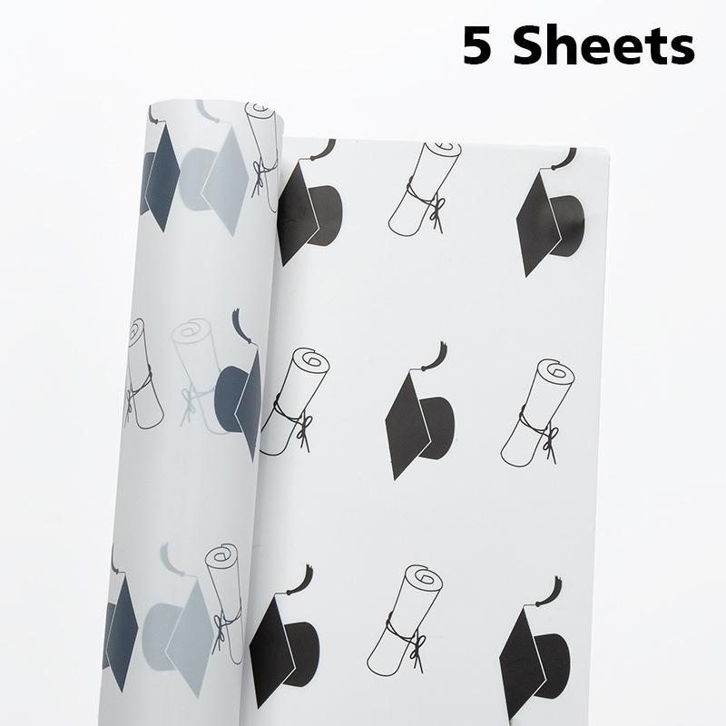 5/10 шт. Бумага для букета в виде шляпы доктора, подарочная упаковка, подарочная бумага для цветов, перламутровая пленка 57x57 см