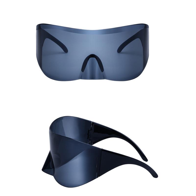 Non-polarized Oversized Rimless Sunglasses Women for Men Punk Sun Glasses Bird Nose Masked One Piece Cyberpunk Eyewear