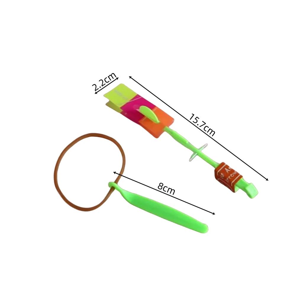 Outdoor Flash Rocket Toy Led Lights Glowing Slings Rocket Helicopter Flying Toy Kid's Party Fun Gift Rubber Band Ejector Toys