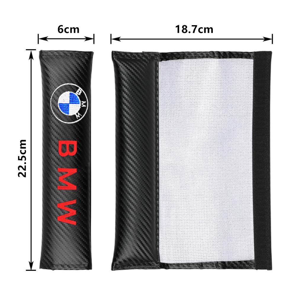 BBIQ7 Car Sticker 2pcs Car-styling Carbon fiber Car Seat belt Cover Protective Pad for BMW M power X1 X3 X5 X6 Performance M3 M5 E90