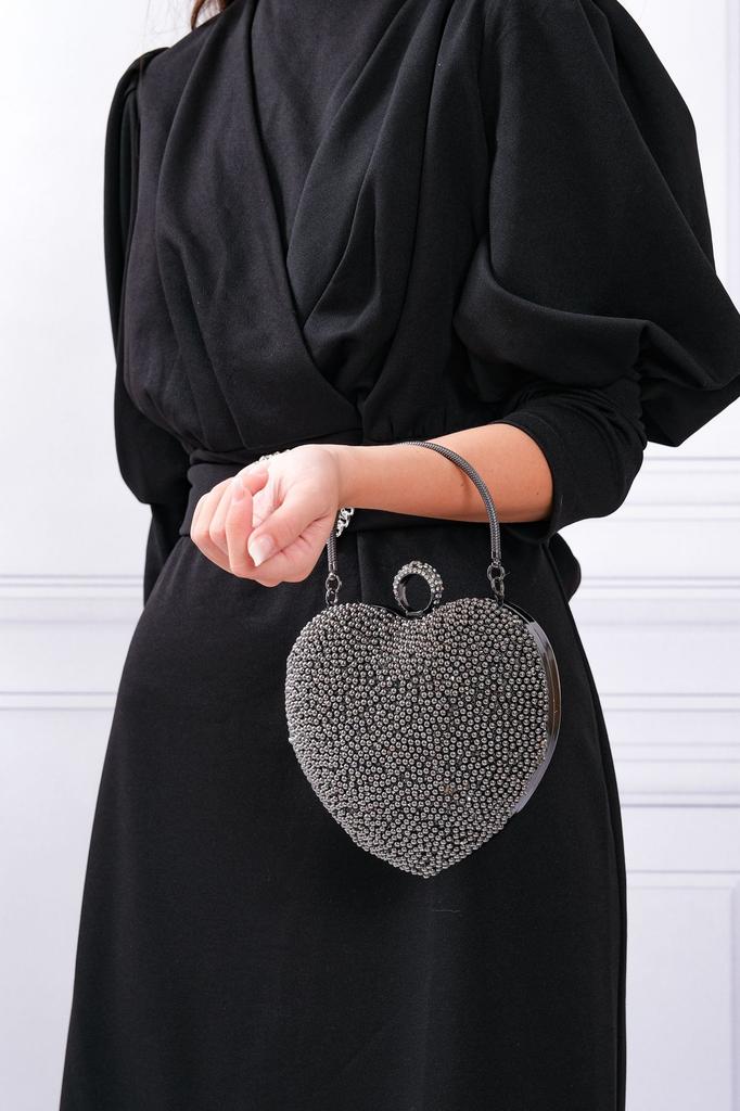 Women's Stylish and Useful Evening Dress Bag Women's Heart Stoned Saxe Blue Evening Dress Bag