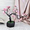 Artificial Cherry Blossom Bonsai Flower with Wooden Pot for Home Decor, Living Room, Center Table, Indoor & Outdoor Decoration,Wedding Decor