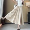 2025 Новая летняя юбка с высокой талией, женская юбка-зонтик А-силуэта, длинная плиссированная юбка, абрикосовая юбка Yamamoto